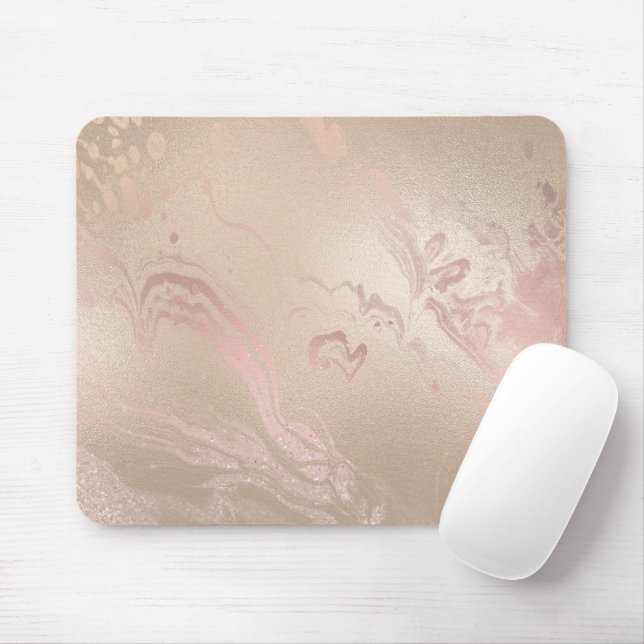 Eleganter Glitzer aus Kupfergold in moderner Rose Mousepad (Mit Mouse)