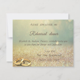 Eleganter Glitzer Bokeh, Rings Weddi Probe Dinner Einladung