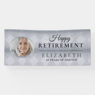 Eleganter Glitzer Custom Foto Retirement Party Ban Banner