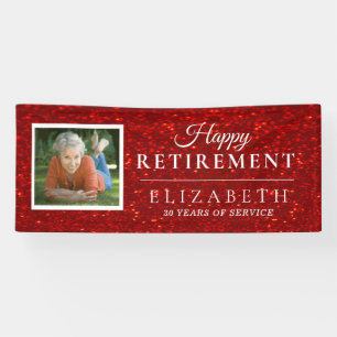 Eleganter Glitzer Custom Foto Retirement Party Ban Banner