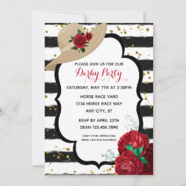 Eleganter Glitzer Derby Hat Racing Party Einladung