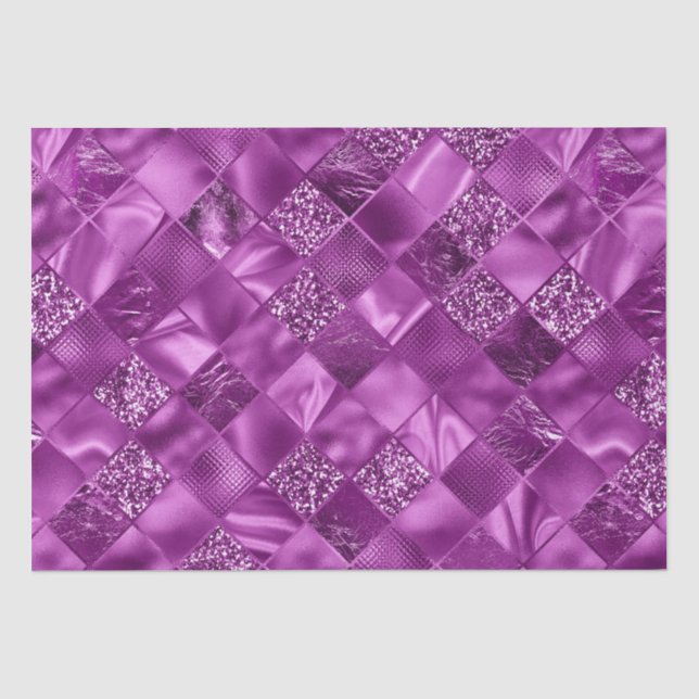 Eleganter Glitzer Diamant Lattice Muster Seidenpapier (Vorderseite)