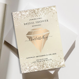 Eleganter Glitzer Diamond Einladung