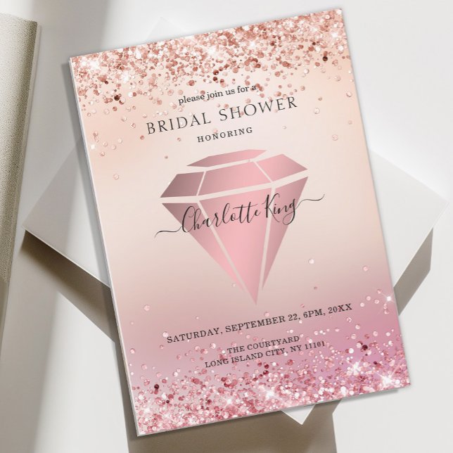 Eleganter Glitzer Diamond Einladung (Von Creator hochgeladen)