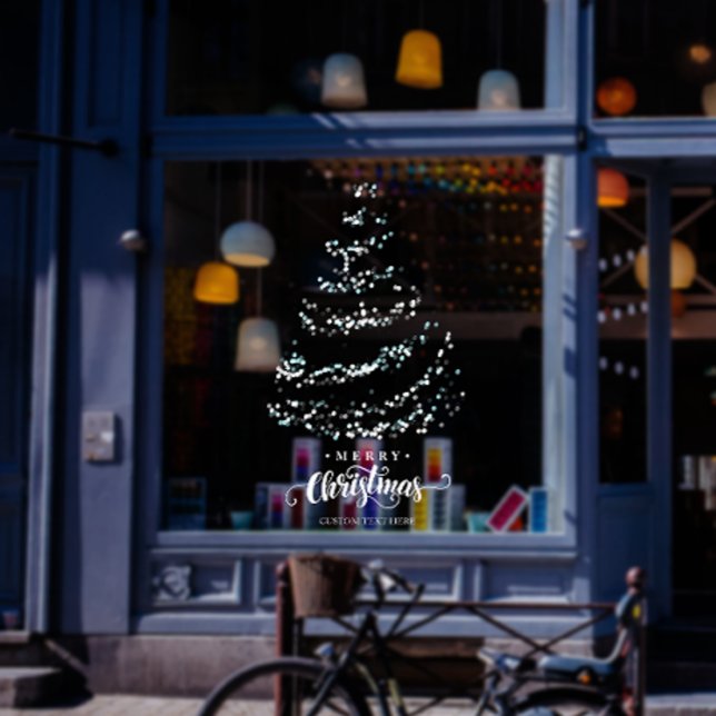 Eleganter Glitzer Fensteraufkleber (Elegant Glitter Christmas Tree Storefront Holiday Window Cling)