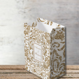 Eleganter Glitzer für Weiß- und Gold-Imitate Hochz Mittlere Geschenktüte