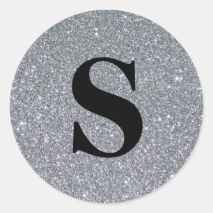 Eleganter Glitzer Gold Monogram Umschlag Aufkleber