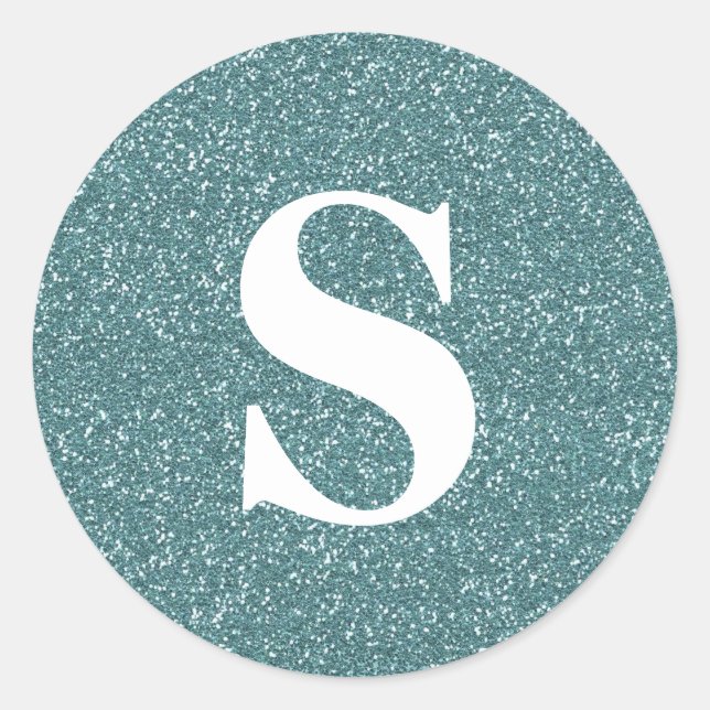 Eleganter Glitzer Gold Monogram Umschlag Aufkleber (Vorderseite)