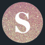 Eleganter Glitzer Gold Monogram Umschlag Aufkleber<br><div class="desc">Das sind elegante Gold Glitzer Monogram Umschlag Aufkleber. Einfache,  elegante und trendige Gold Monogram Umschlag Aufkleber für Ihre besonderen Einladungen und Favoriten.</div>