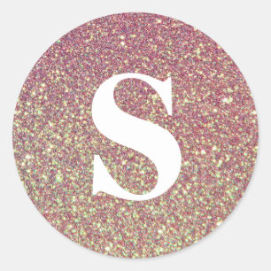 Eleganter Glitzer Gold Monogram Umschlag Aufkleber