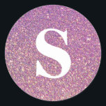 Eleganter Glitzer Gold Monogram Umschlag Aufkleber<br><div class="desc">Das sind elegante Gold Glitzer Monogram Umschlag Aufkleber. Einfache,  elegante und trendige Gold Monogram Umschlag Aufkleber für Ihre besonderen Einladungen und Favoriten.</div>