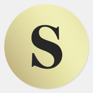 Eleganter Glitzer Gold Monogram Umschlag Aufkleber