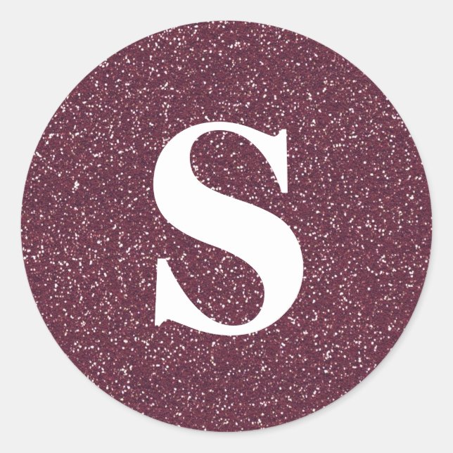 Eleganter Glitzer Gold Monogram Umschlag Aufkleber (Vorderseite)