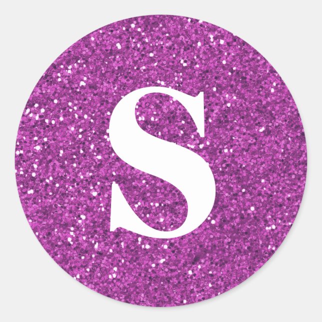 Eleganter Glitzer Gold Monogram Umschlag Aufkleber (Vorderseite)