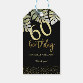 Eleganter Glitzer Gold Palm Calligraphy Geburtstag Geschenkanhänger