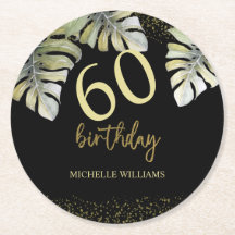 Eleganter Glitzer Gold Palm Calligraphy Geburtstag