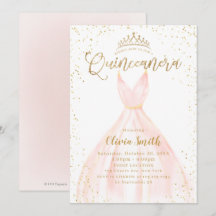 Eleganter Glitzer Gold & Rosa Aschenputtel Quincea