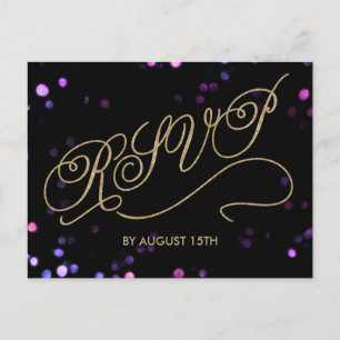 Eleganter Glitzer Gold Script UAWG Postcard Einladungspostkarte