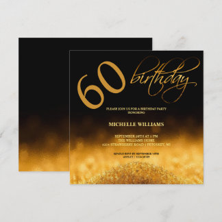 Eleganter Glitzer Goldkalligrafie Geburtstag