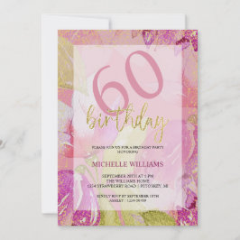 Eleganter Glitzer Goldkalligrafie Geburtstag Einladung