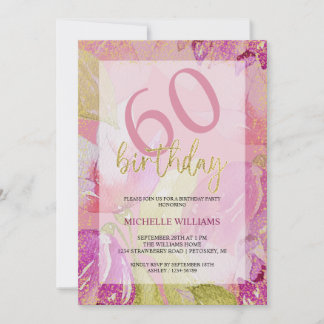 Eleganter Glitzer Goldkalligrafie Geburtstag Einladung