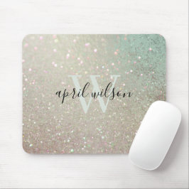 Eleganter Glitzer Green Pink Aqua Shiny Shimmer Mousepad