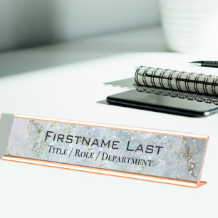 Eleganter Glitzer Individuelle Name Tor oder Schreibtischnamensplakette