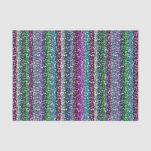 Eleganter Glitzer mit farbenfrohen Streifen Seidenpapier