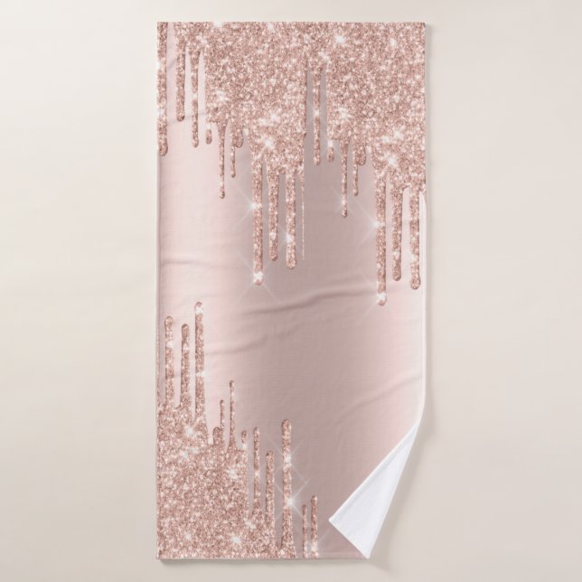 Eleganter Glitzer mit goldener Rose, königlich Badhandtuch Set (Badehandtuch)