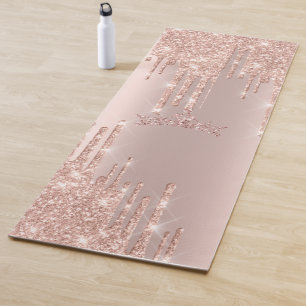 Eleganter Glitzer mit goldener Rose, königlich Yogamatte