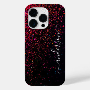 Eleganter Glitzer mit Monogramm Name Case-Mate iPhone 14 Pro Hülle