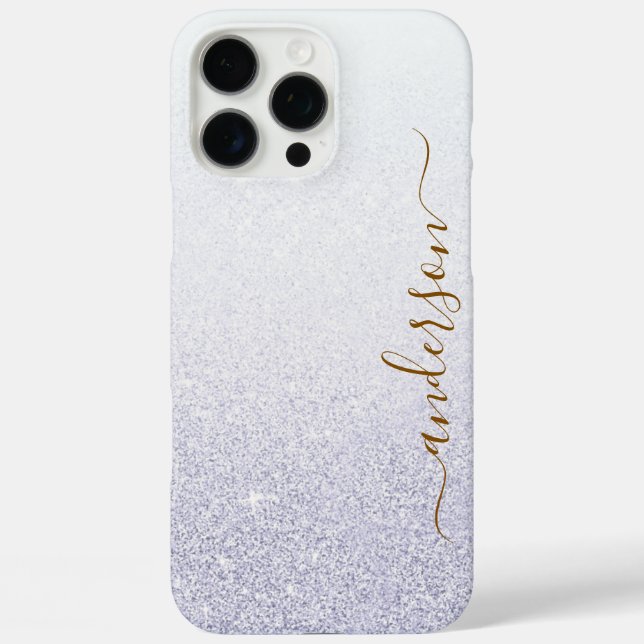 Eleganter Glitzer mit Monogramm Name Case-Mate iPhone Hülle (Rückseite)