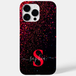 Eleganter Glitzer mit Monogramm Name Case-Mate iPhone 14 Pro Max Hülle