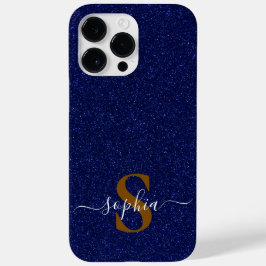 Eleganter Glitzer mit Monogramm Name Case-Mate iPhone 14 Pro Max Hülle