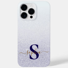 Eleganter Glitzer mit Monogramm Name Case-Mate iPhone 14 Pro Max Hülle