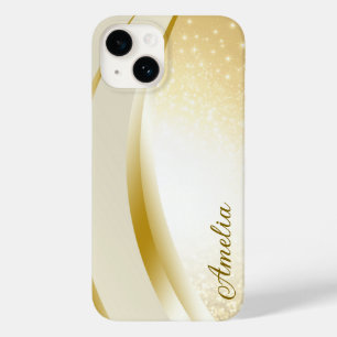 Eleganter Glitzer mit Monogramm Name Case-Mate iPhone 14 Hülle