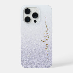 Eleganter Glitzer mit Monogramm Name iPhone 15 Pro Hülle