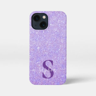 Eleganter Glitzer mit Monogramm Name iPhone 13 Mini Hülle