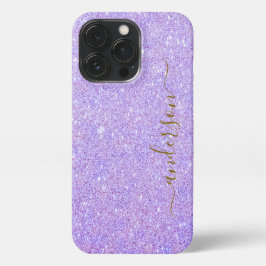 Eleganter Glitzer mit Monogramm Name iPhone 13 Pro Hülle