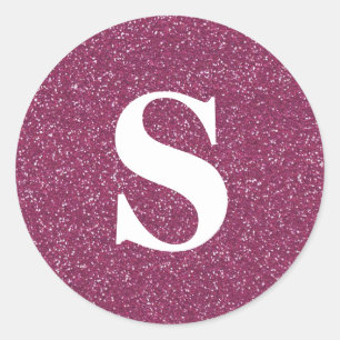 Eleganter Glitzer Monogram Umschlag Aufkleber