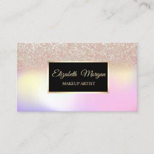 Eleganter Glitzer Ombre Holographic Frame Visitenkarte