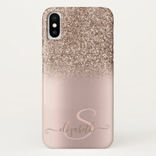 Eleganter Glitzer Ombre Rose Gold Monogram Case-Mate iPhone Hülle