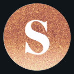 Eleganter Glitzer Orange Monogram Umschlag Aufkleb Runder Aufkleber<br><div class="desc">Das sind elegante Gold Glitzer Monogram Umschlag Aufkleber. Einfache,  elegante und trendige Gold Monogram Umschlag Aufkleber für Ihre besonderen Einladungen und Favoriten.</div>