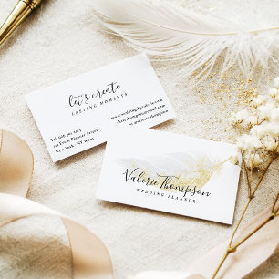 Eleganter Glitzer Pastellgraufeder aus Gold Visitenkarte