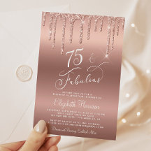 Eleganter Glitzer Rose Gold 75. Geburtstagsparty