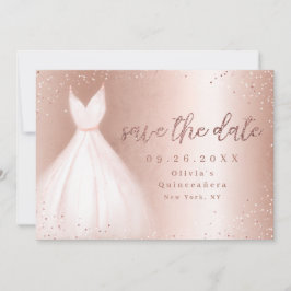 Eleganter Glitzer Rose goldfarbenes Kleid Save the Date