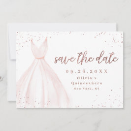 Eleganter Glitzer Rose goldfarbenes Kleid Save the Save The Date