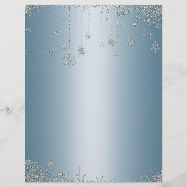 Eleganter Glitzer Schneeflocken (Vorderseite)