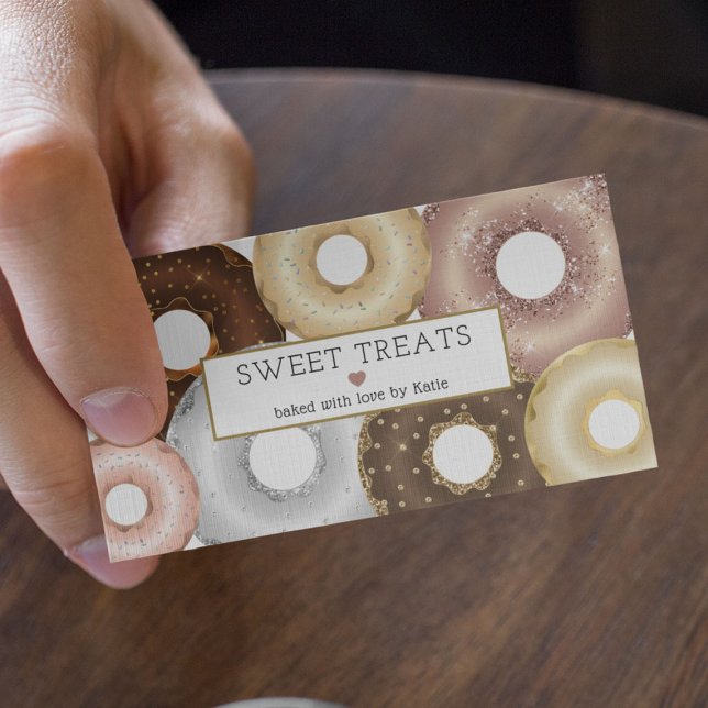 Eleganter Glitzer Sprinkle Donut Bäckerei Konditor Visitenkarte (Von Creator hochgeladen)