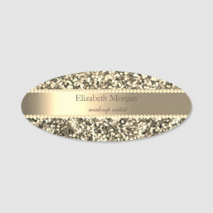 Eleganter Glitzer, Streifen, Perlen Namensschild